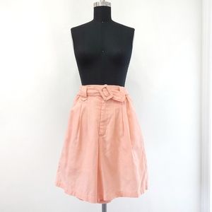 Vintage 1960s Coral High Waisted Pleated Bermuda Long Shorts